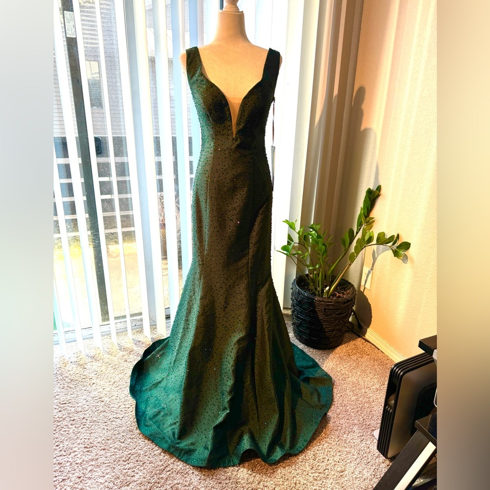Tarik Ediz Green Formal Dress